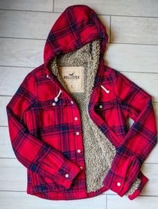 Hollister Flannel & Faux Fur Jacket
